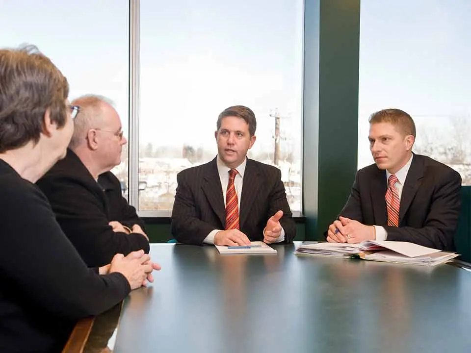 Personal Injury Attorneys Chad Rankin and Bill Gregory Talk with Clients in PA