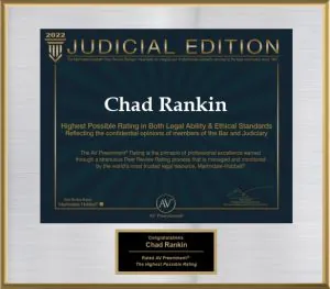 Attorney Chad Rankin Awarded with Highest Judicial Edition AVVO Award
