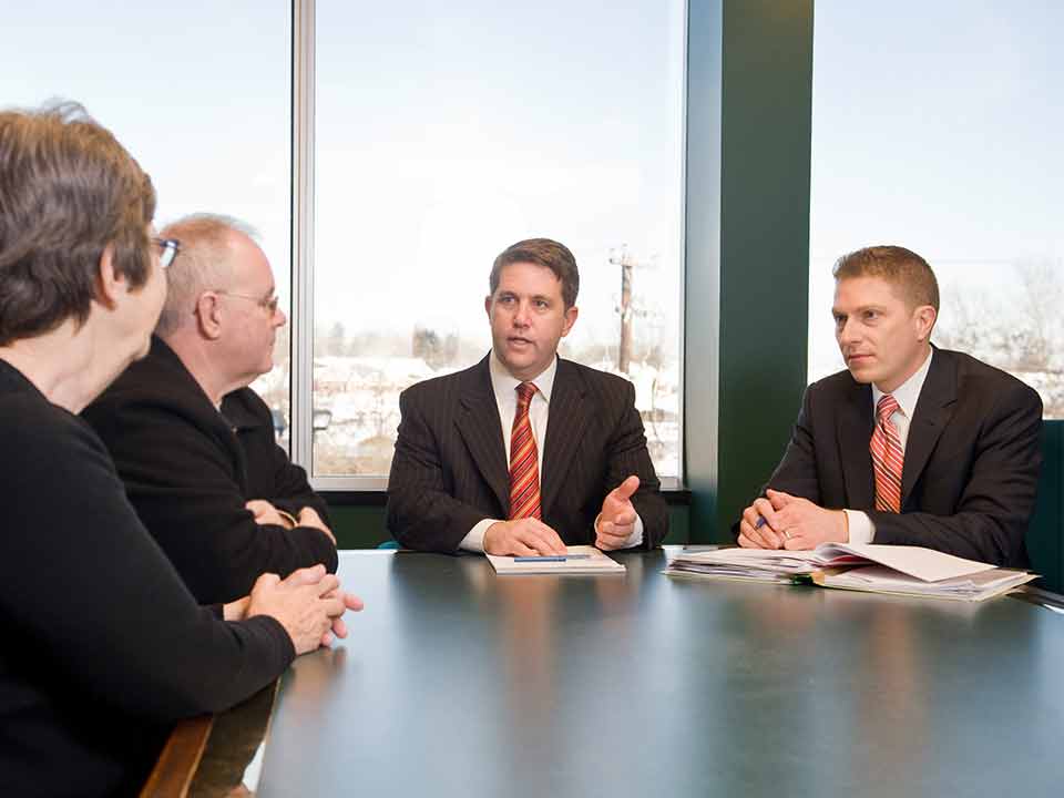 Personal Injury Attorneys Chad Rankin and Bill Gregory Talk with Clients in PA